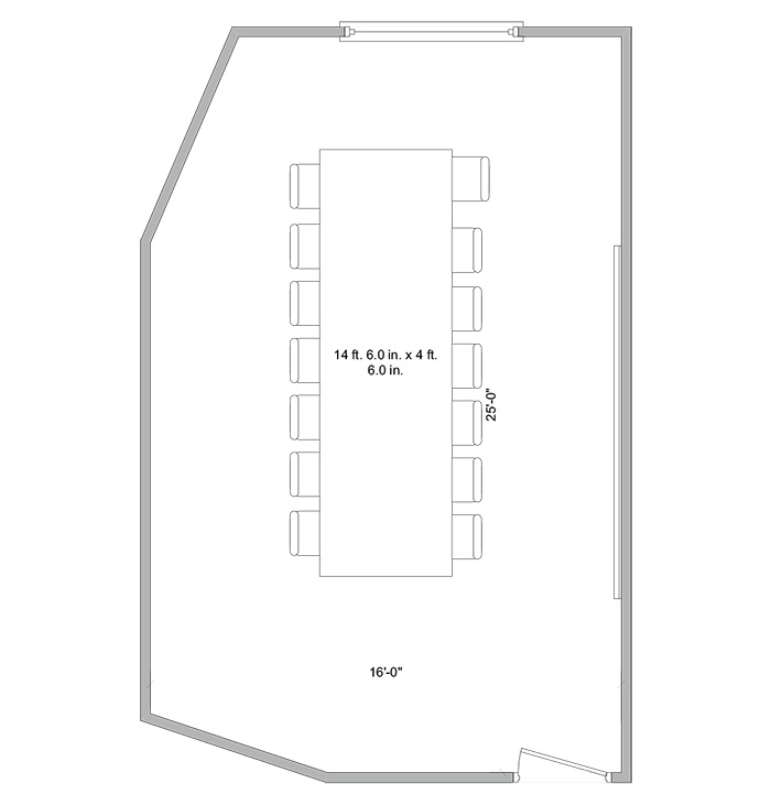 Aerial line drawing of the Kauffman 102 space.
