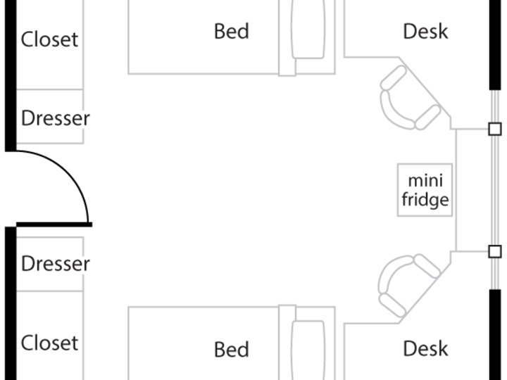 Abel double room floorplan