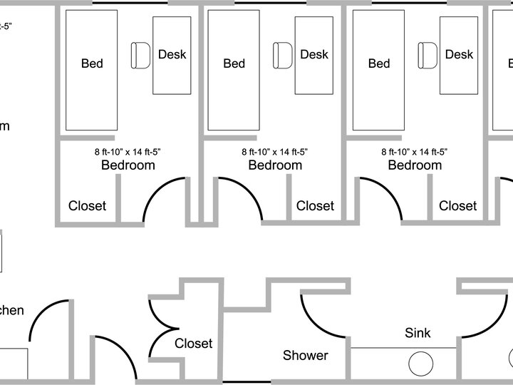 Massengale 4 bdrm apartment floorplan