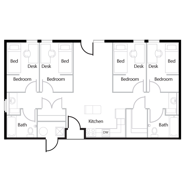 Four Room floor plan.