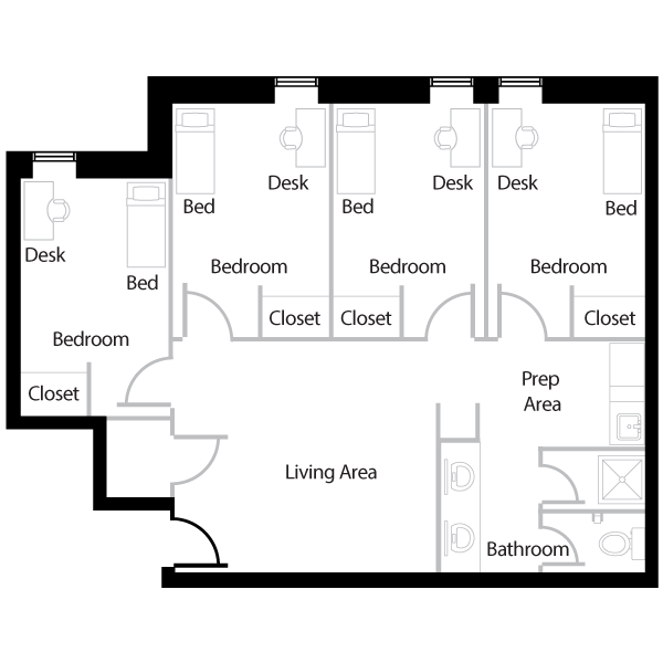 Four Room floor plan.